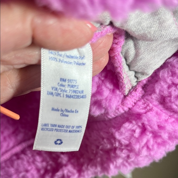 NWT Colorful Jr. Fluffy Faux Fur Sweatshirt w/ Pockets Pink White Orange Trim - Picture 7 of 9